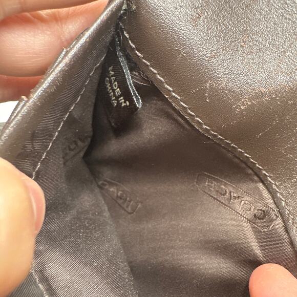 COACH Brown Signature Canvas Wallet - Picture 6 of 10
